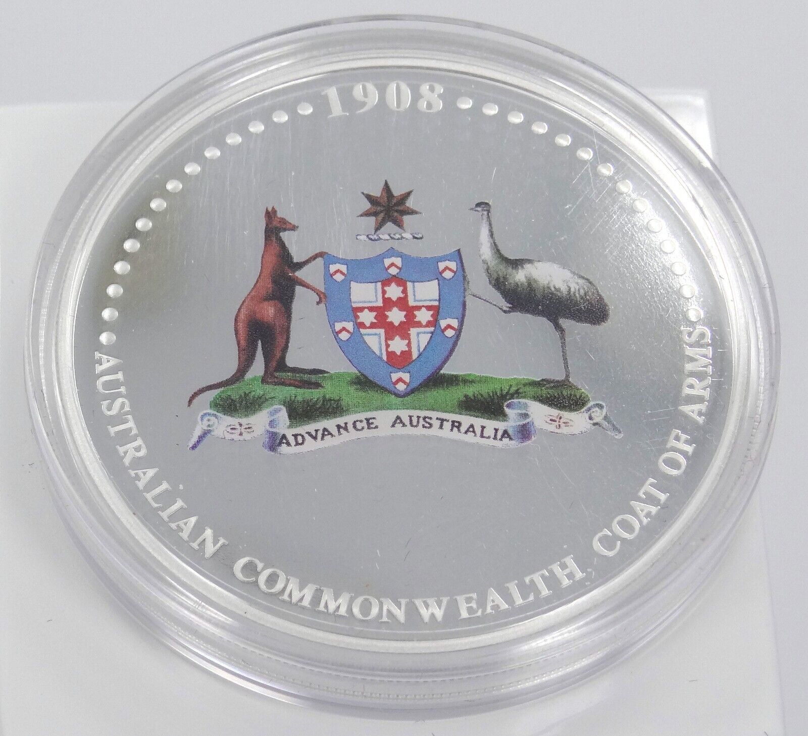 1 Oz Silver Coin 2008 $1 Australian Commonwealth Coat of Arms Kangaroo Emu-classypw.com-1