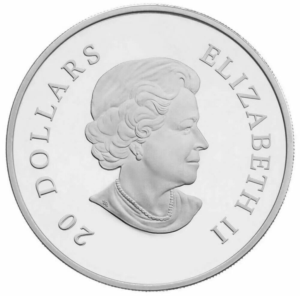 1 Oz Silver Coin 2009 $20 Canada Blue Crystal Snowflake Swarovski-classypw.com-1