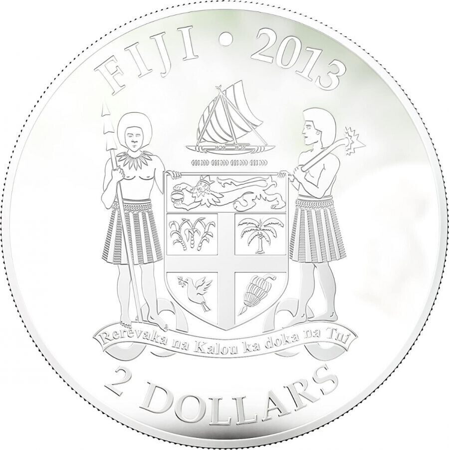 1 Oz Silver Coin 2013 $2 Fiji Dogs & Cats Cat w/stone - Prionailurus Bengalensis-classypw.com-4