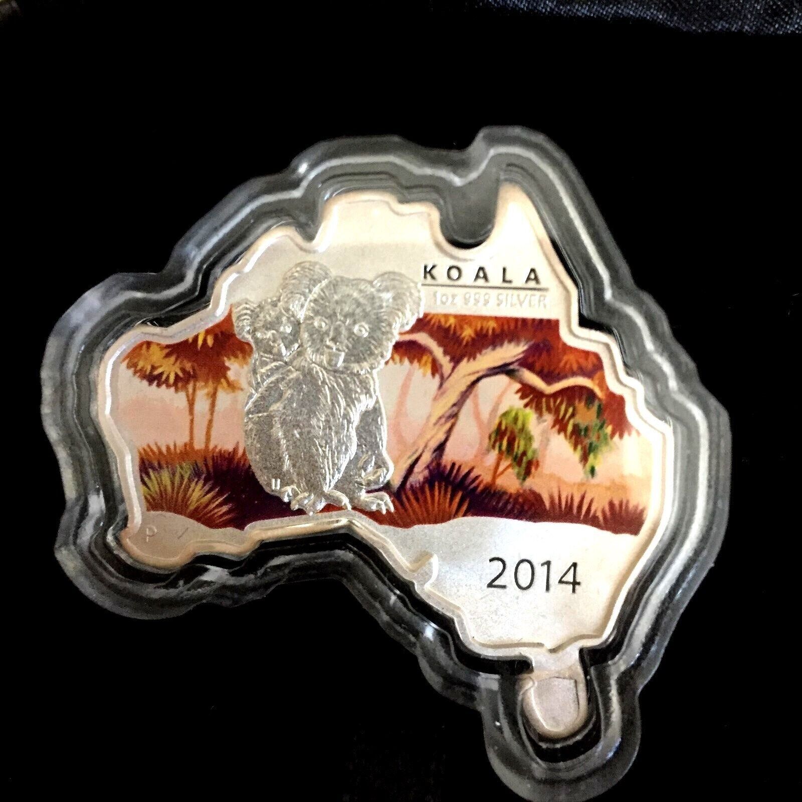1 Oz Silver Coin 2014 $1 Australia Australian Map Shaped Coin - Koala-classypw.com-4