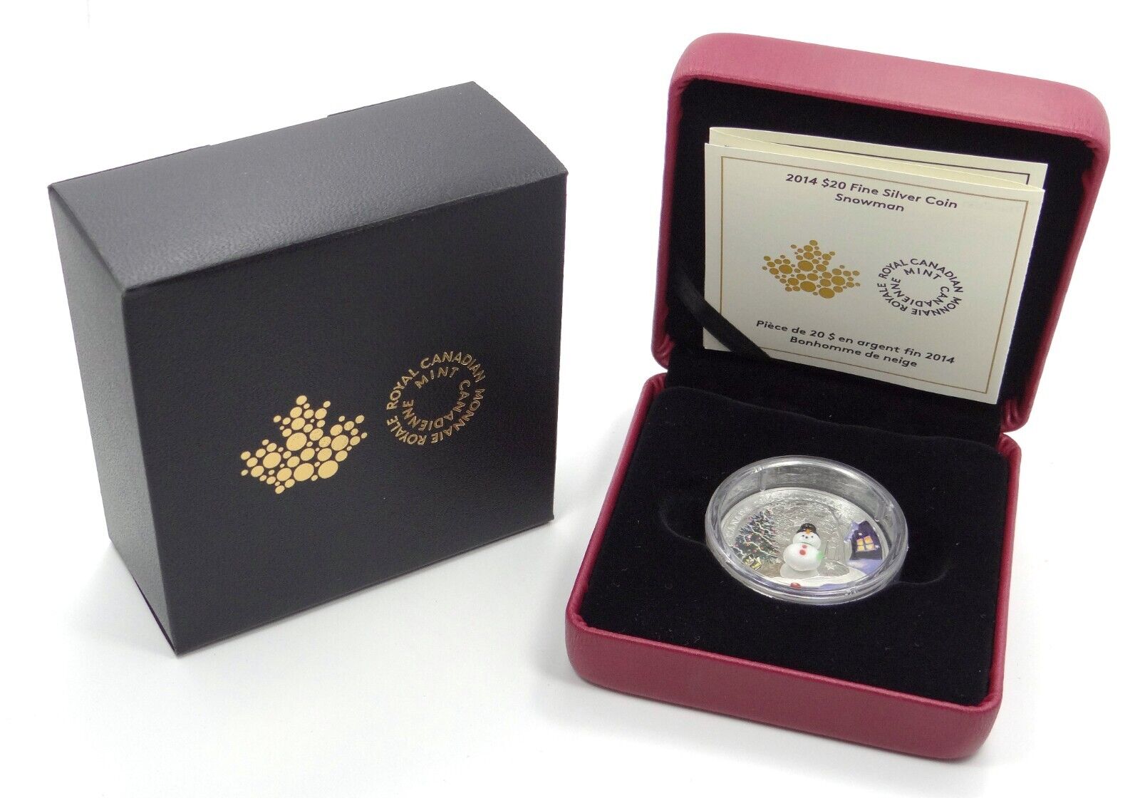 1 Oz Silver Coin 2014 $20 Canada Murano Italy Venetian Glass Snowman Christmas-classypw.com-4