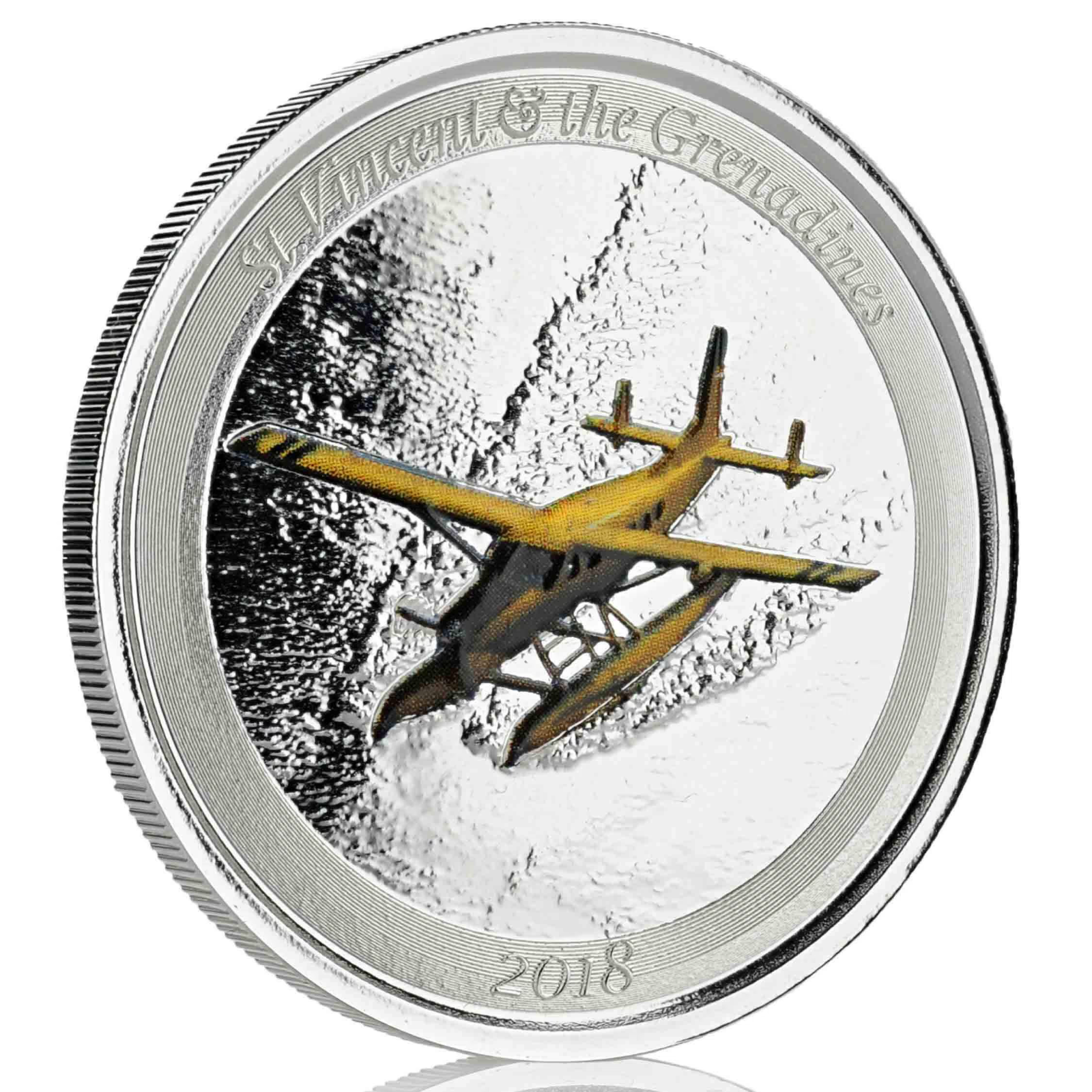1 Oz Silver Coin 2018 EC8 St. Vincent & the Grenadines $2 Color Proof - Seaplane-classypw.com-2