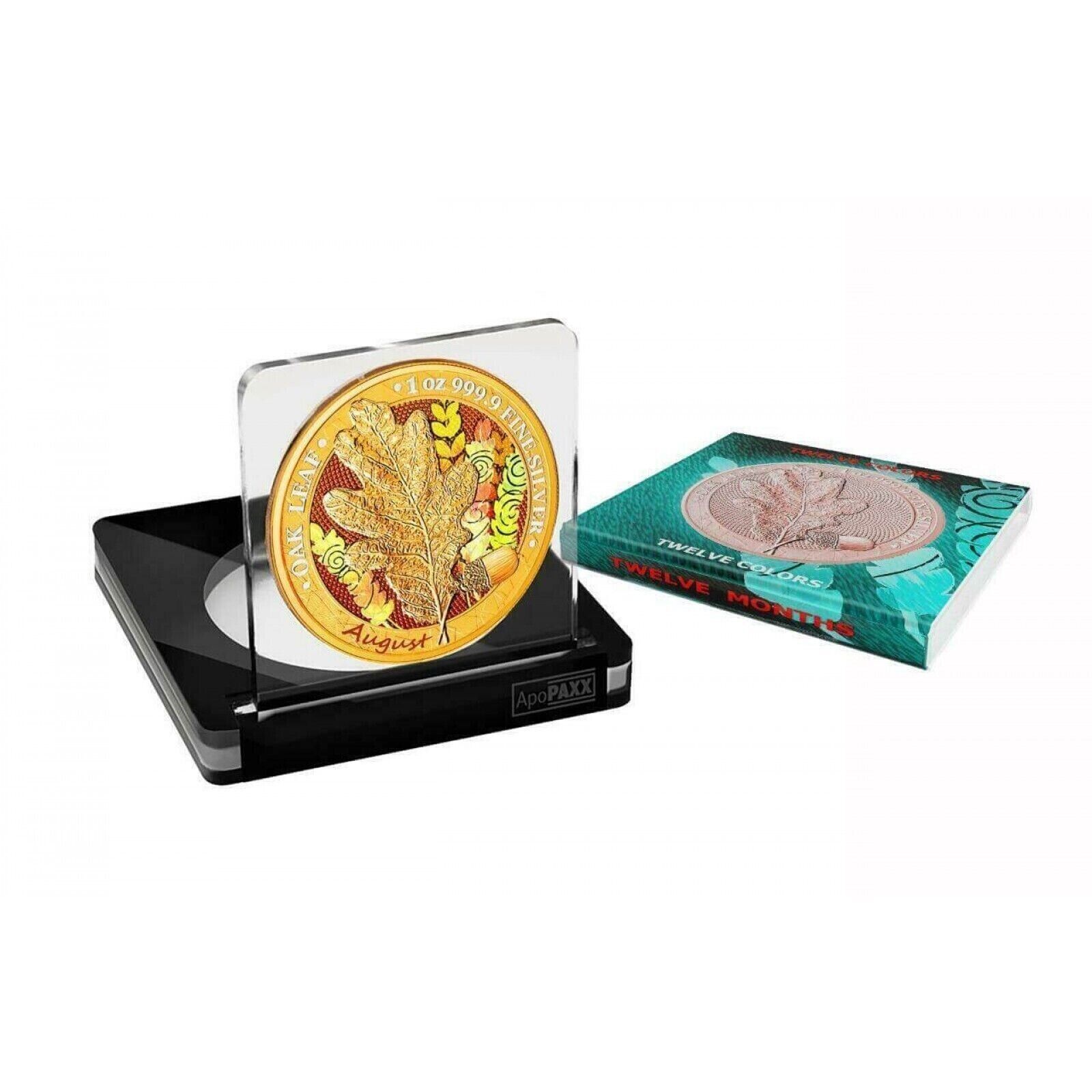 1 Oz Silver Coin 2019 5 Mark Germania Oak Leaf 12 Month Series - August-classypw.com-4