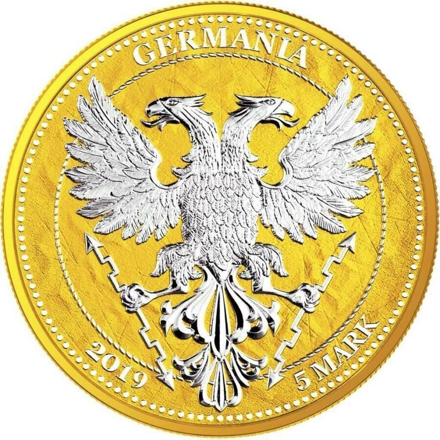 1 Oz Silver Coin 2019 5 Mark Germania Oak Leaf 12 Month Series - July-classypw.com-2