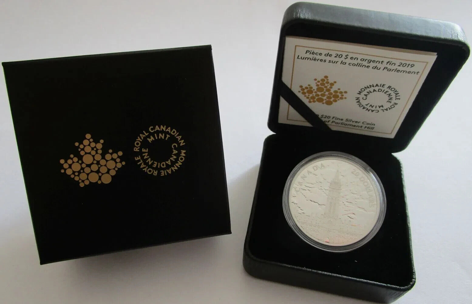 1 Oz Silver Coin 2019 Canada $20 Lights of Parliament Hill UV Light Coin-classypw.com-4