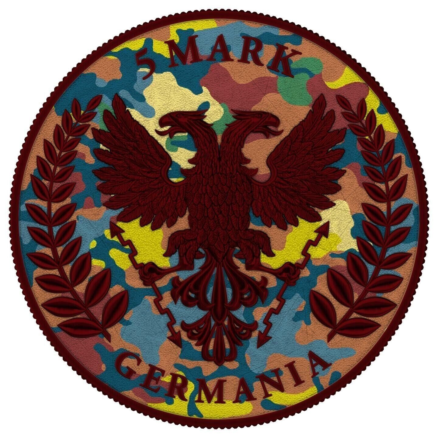 1 Oz Silver Coin 2020 5 Mark Germania Camouflage Edition - Ardennes-classypw.com-2