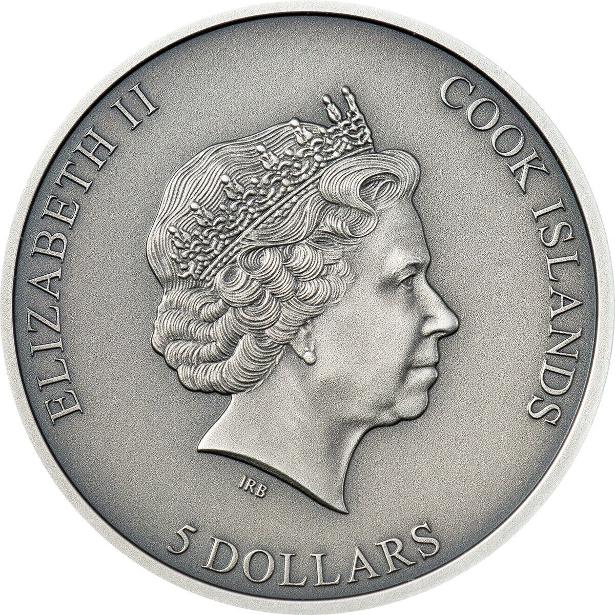 1 Oz Silver Coin 2021 $5 Cook Islands Antique La Cienega Meteorite Impacts-classypw.com-3