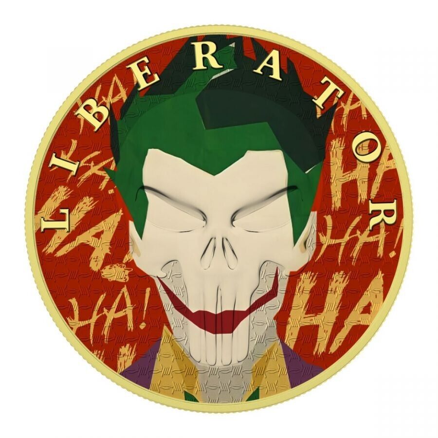 1 Oz Silver Coin 2021 Liberator Skull One Soul Superheroes Villains - The Joker-classypw.com-1