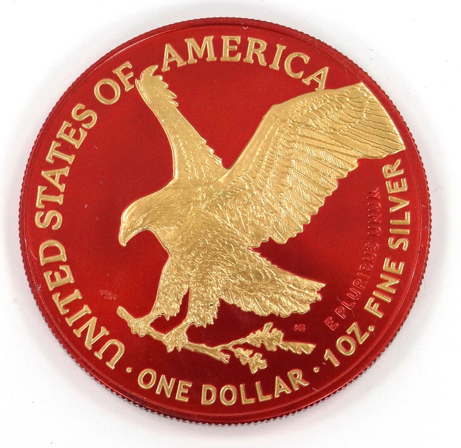 1 Oz Silver Coin 2022 USA $1 Liberty Eagle Paint It Red Communism Hammer&Sickle-classypw.com-2