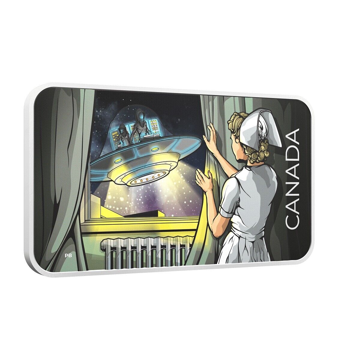 1 Oz Silver Coin 2023 $20 Canada's Unexplained Phenomena Duncan Incident UFO UV-classypw.com-2
