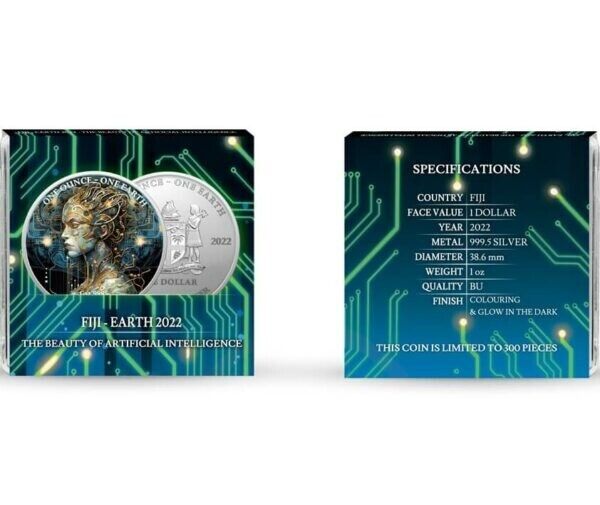 1 oz Silver Coin 2022 Fiji $1 Color Earth The Beauty of Artificial Intelligence-classypw.com-5