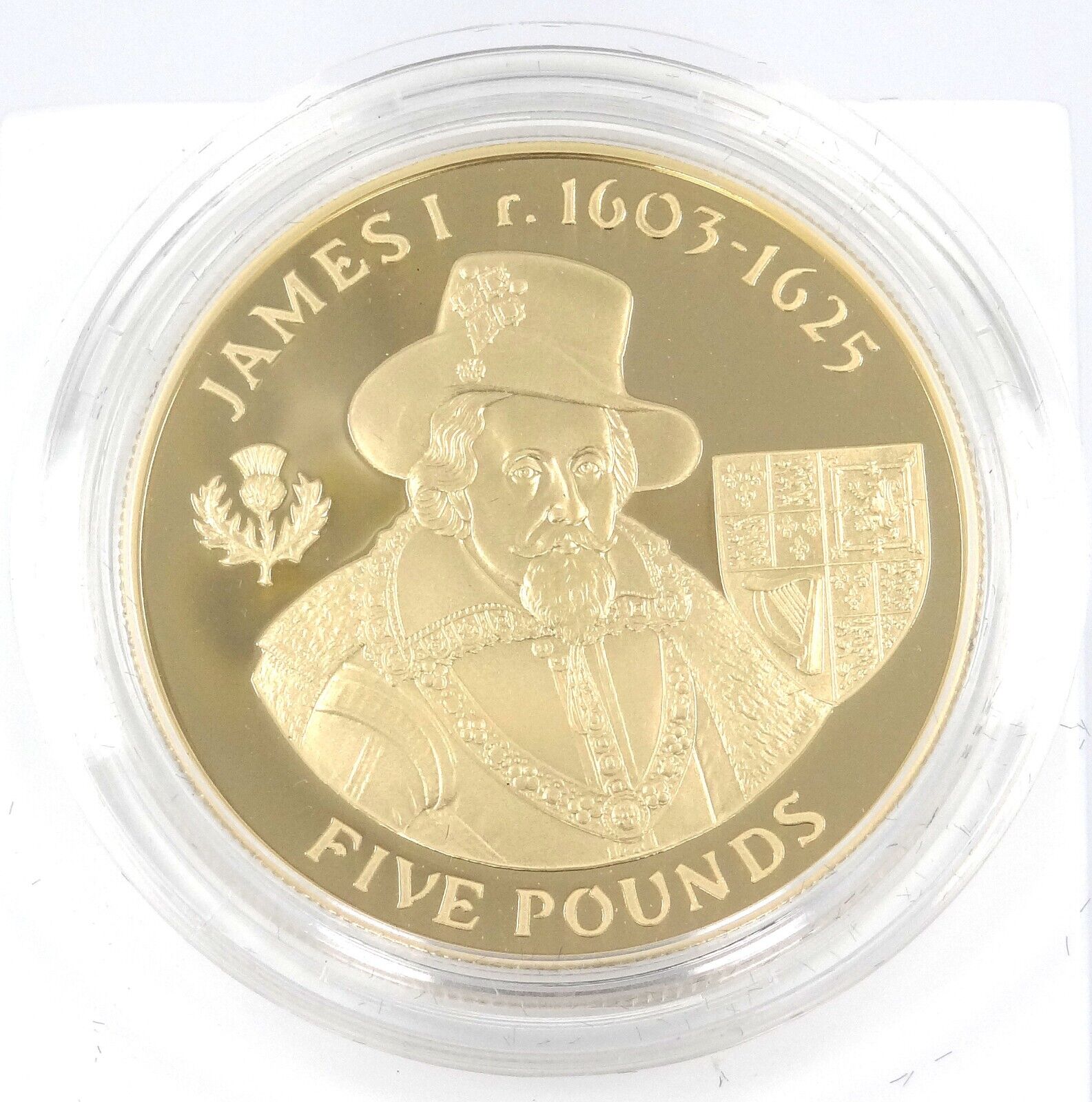 28.28g Silver Coin 2007 Alderney 5 Pounds King James I 1603-1625 Royal Mint