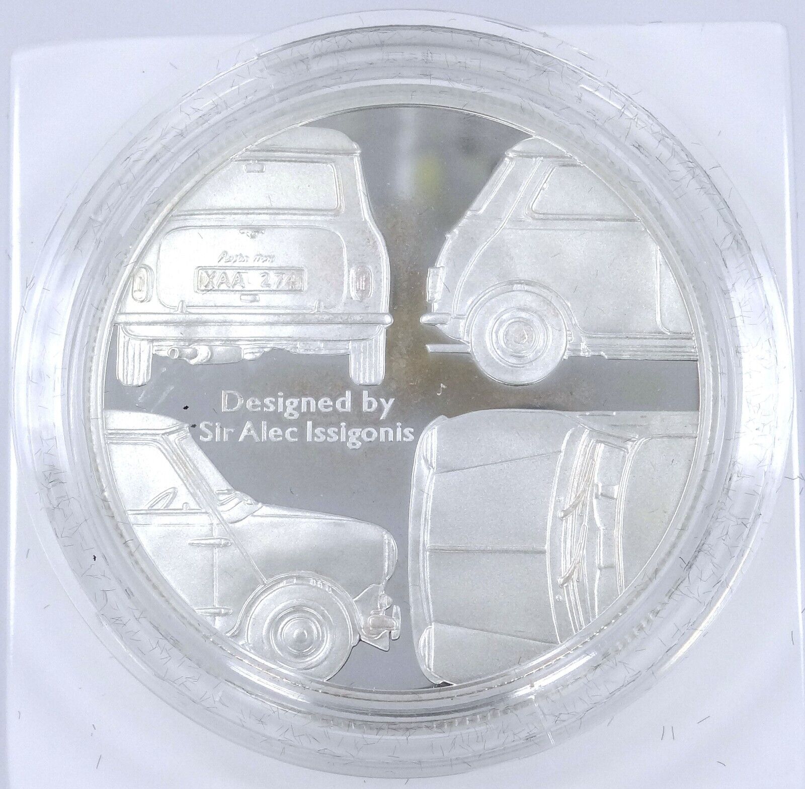 28.28g Silver Coin 2009 Alderney 5 Pounds Mini Cooper Car Rally Mini 50th Ann.
