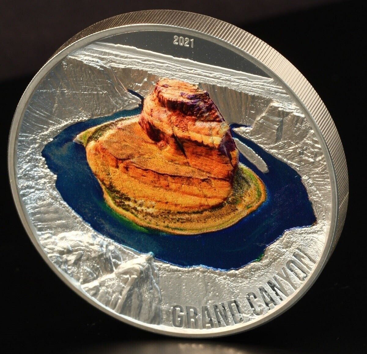 3 Oz Silver Coin 2021 Palau $20 7 Natural Wonders Grand Canyon Ultra High Relief-classypw.com-4