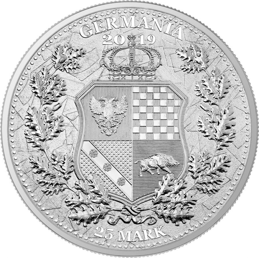 5 Oz Silver Coin 2019 25 Mark Columbia & Germania - BU Limited Edition 500-classypw.com-2