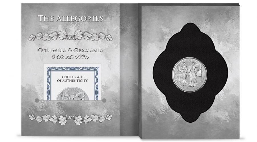 5 Oz Silver Coin 2019 25 Mark Columbia & Germania - BU Limited Edition 500-classypw.com-3