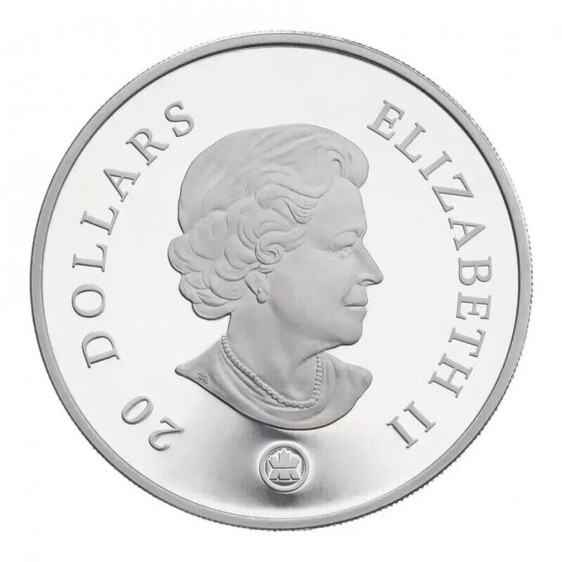 50.1g Silver Coin 2007 $20 Canada Sterling Silver Blue Crystal Snowflake-classypw.com-2