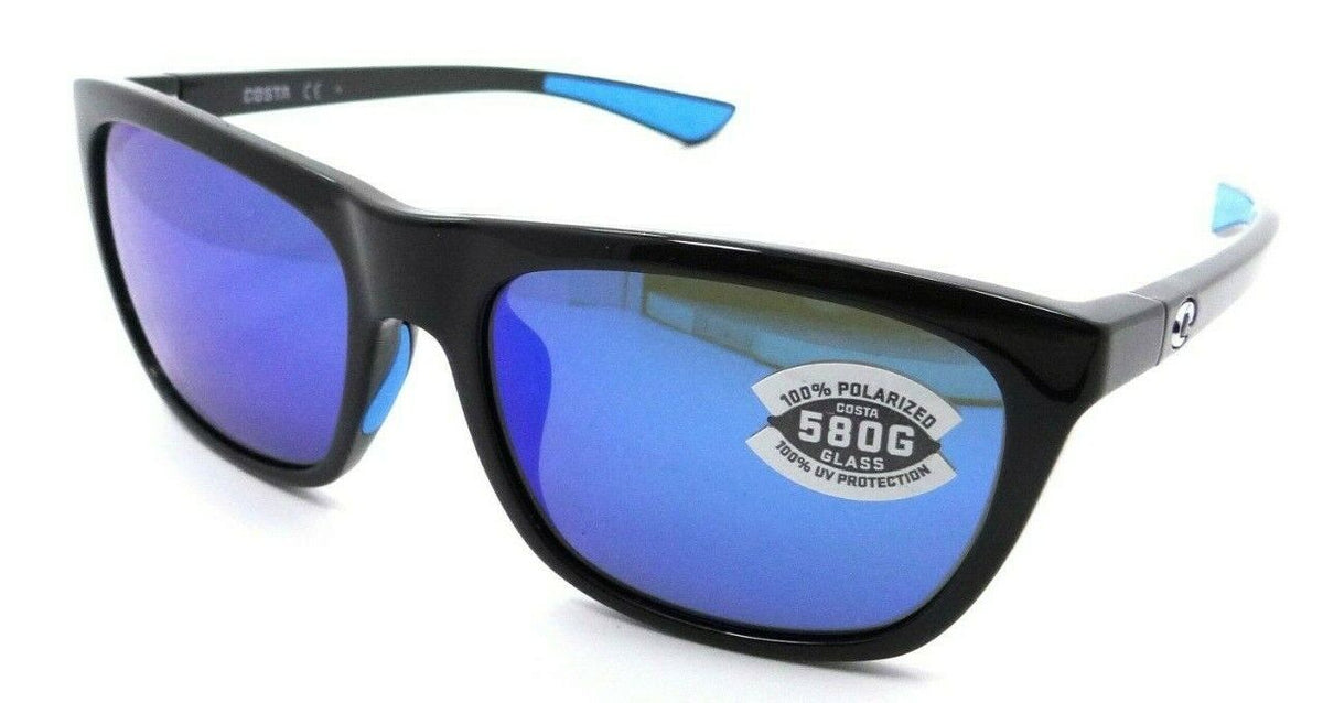 Costa Del Mar Sunglasses Cheeca CHA 11 Shiny Black / Blue Mirror 580G Glass-0097963818865-classypw.com-1