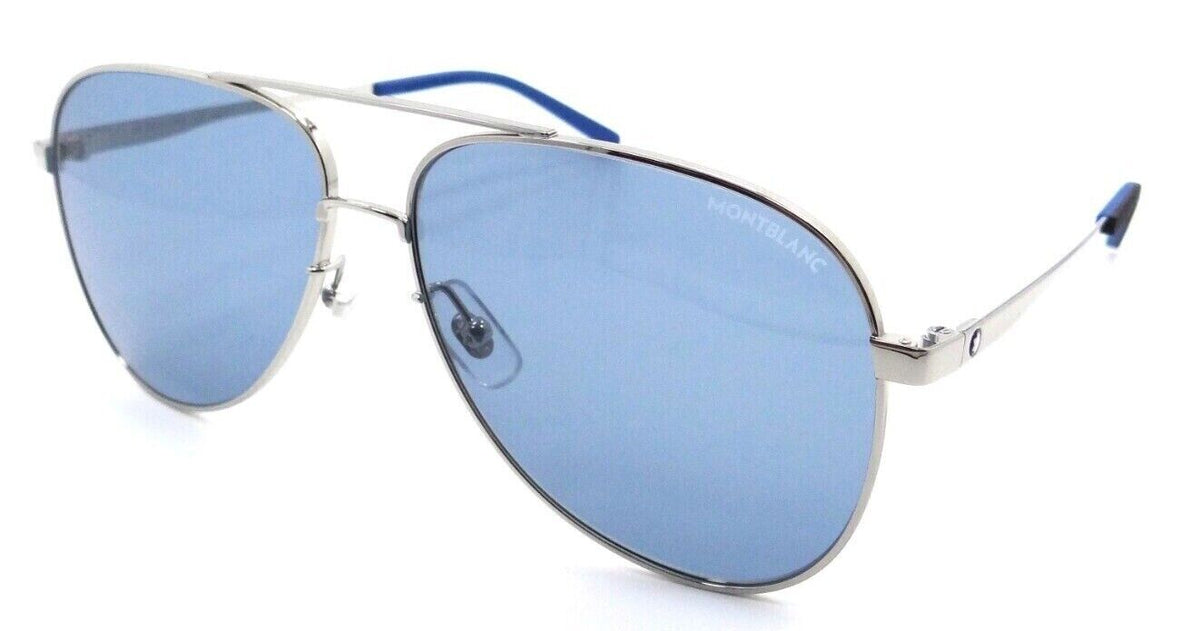 Montblanc Sunglasses MB0103S 003 59-13-145 Silver / Blue Made in Japan-889652280547-classypw.com-1
