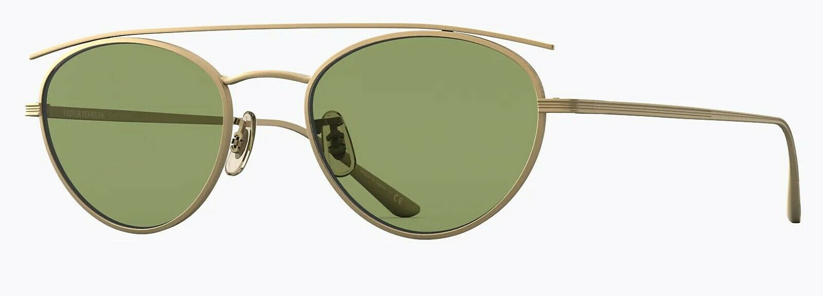 Oliver Peoples Sunglasses 1258ST 528452 The Row Hightree Antique Gold / Green C-827934432642-classypw.com-1