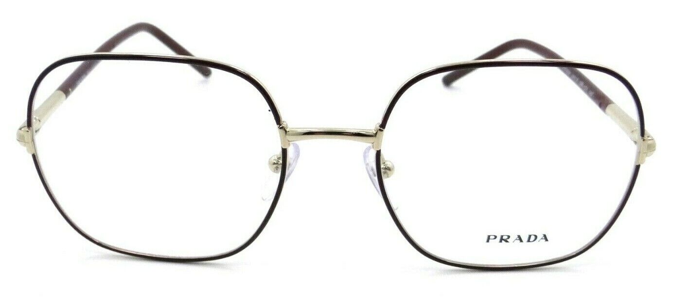 Prada Eyeglasses Frames PR 56WV 09B-1O1 54-19-140 Bordeaux / Pale Gold Italy
