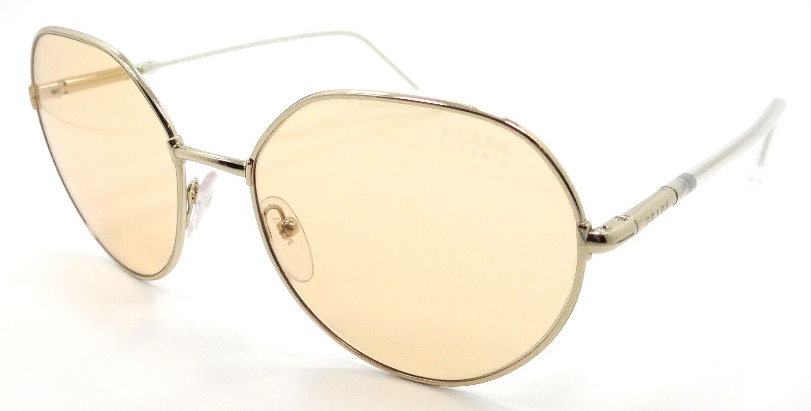 Prada Sunglasses PR 65XS ZVN-09D 58-19-145 Pale Gold / Orange Photochromic Italy