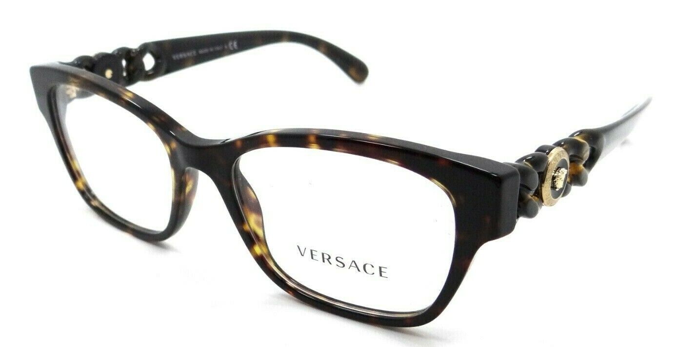 Versace Eyeglasses Frames VE 3306 108 52-17-140 Dark Havana Made in Italy-8056597524377-classypw.com-1