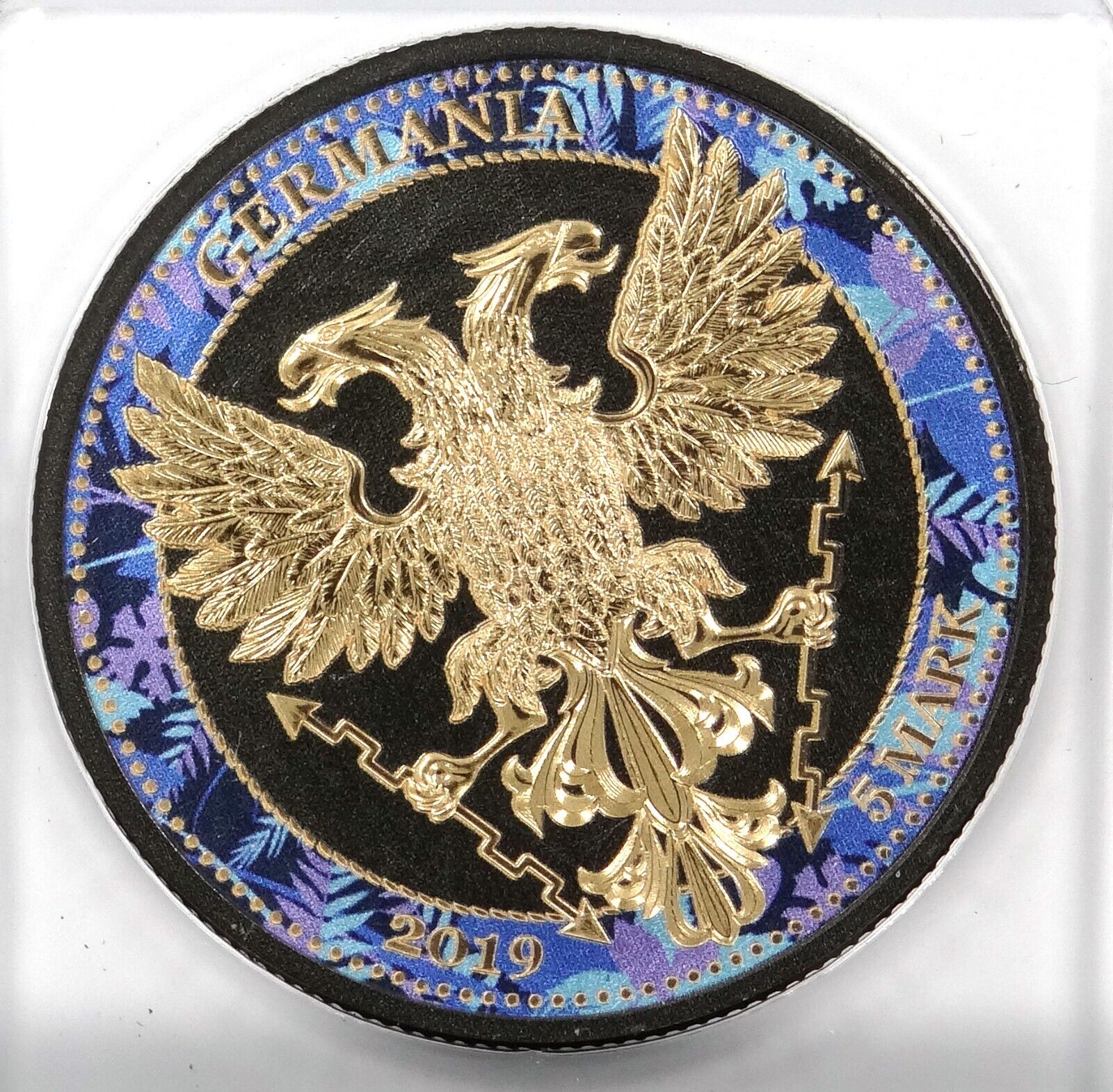 1 Oz Silver Coin 2019 5 Mark Germania Oak Leaf Zoo Series - Gray Wolf-classypw.com-2