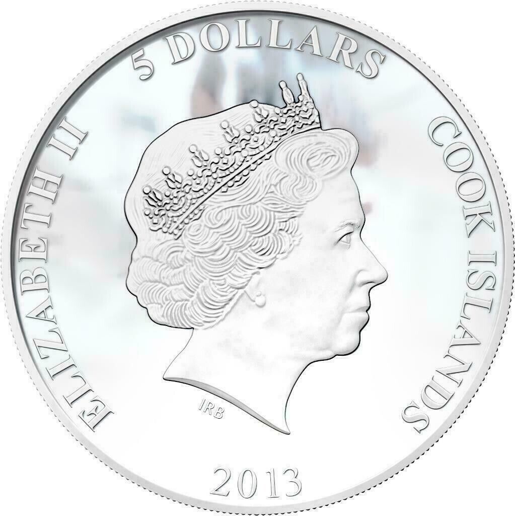 1 Oz Silver Coin Proof 2013 $5 Cook Islands Soyuz Multfilm Chippolino-classypw.com-2