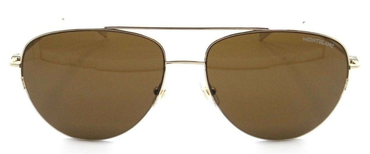 Montblanc Sunglasses MB0074S 003 59-16-145 Gold / Brown Made in Italy-889652249926-classypw.com-2