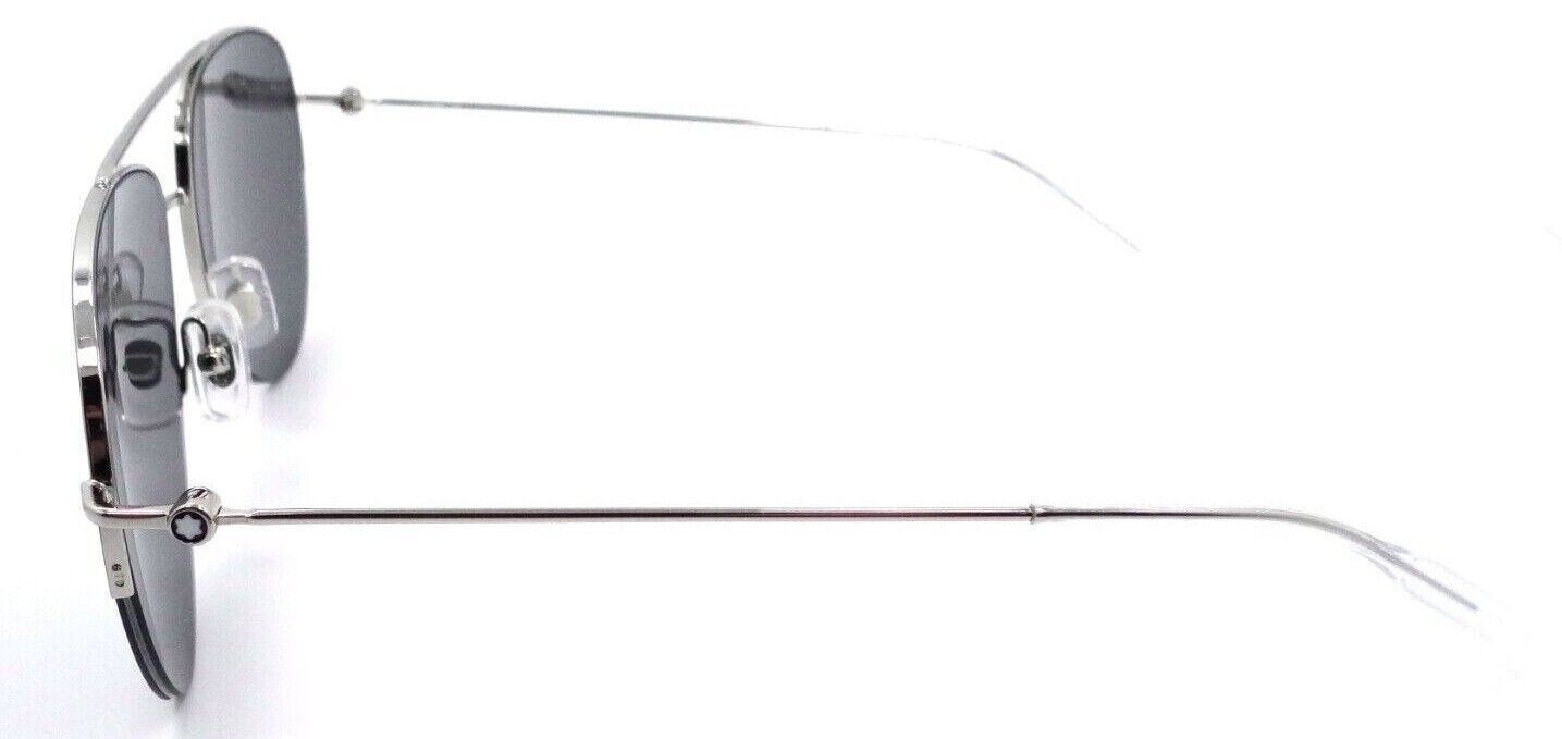 Montblanc Sunglasses MB0074S 006 59-16-145 Silver / Smoke Logo Made in Italy-889652282435-classypw.com-3