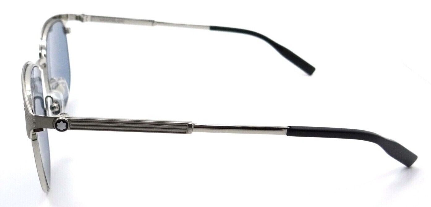 Montblanc Sunglasses MB0092S 009 54-19-145 Silver / Blue Made in Italy-889652283715-classypw.com-3