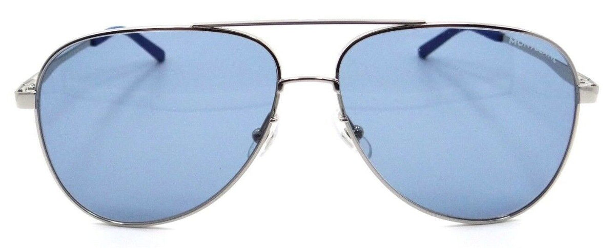Montblanc Sunglasses MB0103S 003 59-13-145 Silver / Blue Made in Japan-889652280547-classypw.com-2