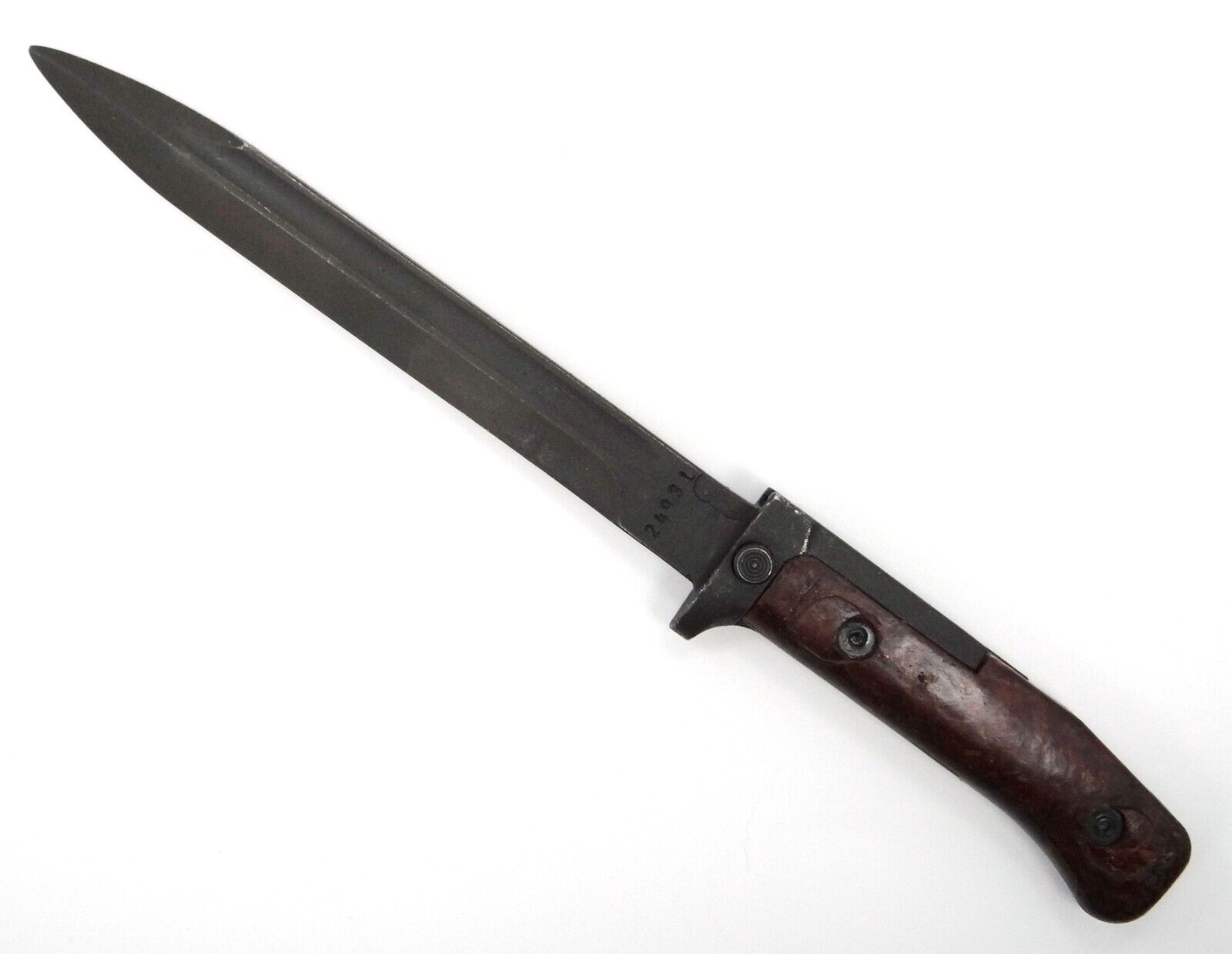 Vintage Bayonet VZ 58 Czech w/ Leather Scabbard Military Surplus 1970s-classypw.com-3