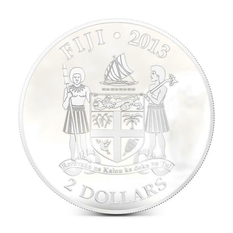 1 Oz Silver Coin 0.999 2013 $2 Fiji Dogs & Cats - Fluffy Cat with stone - Somali-classypw.com-4