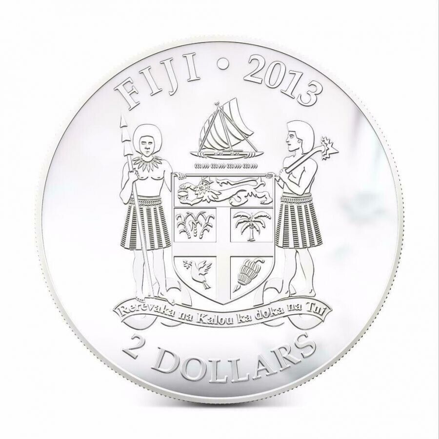 1 Oz Silver Coin 0.999 2013 $2 Fiji Dogs &amp; Cats - Super Cat with stone - Sphynx-classypw.com-4