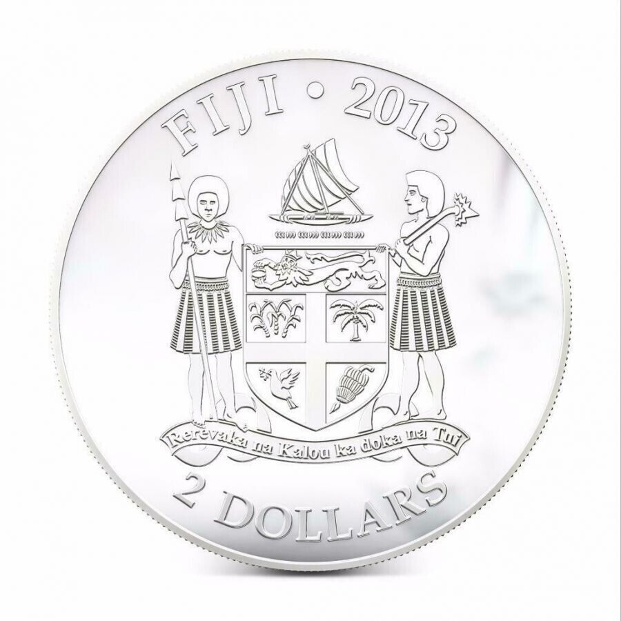1 Oz Silver Coin 0.999 2013 $2 Fiji Dogs & Cats - Super Cat with stone - Sphynx-classypw.com-4