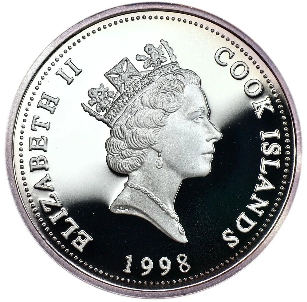 1 Oz Silver Coin 1998 Cook Islands $1 Australian Fauna Series Ghost Bat-classypw.com-2
