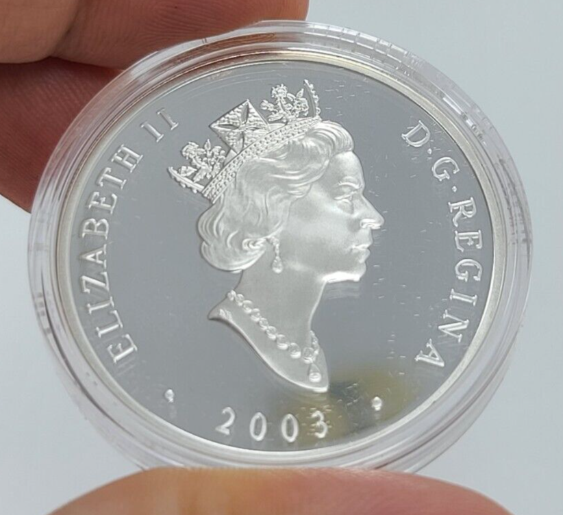 1 Oz Silver Coin 2003 Canada $20 Proof Color The Rockies Rocky Mountains