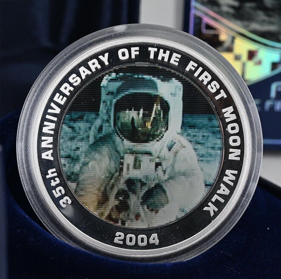 1 Oz Silver Coin 2004 $1 Australia 35th Anniversary First Moon Walk Kodak Image-classypw.com-4