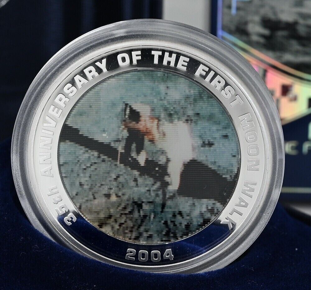 1 Oz Silver Coin 2004 $1 Australia 35th Anniversary First Moon Walk Kodak Image-classypw.com-6