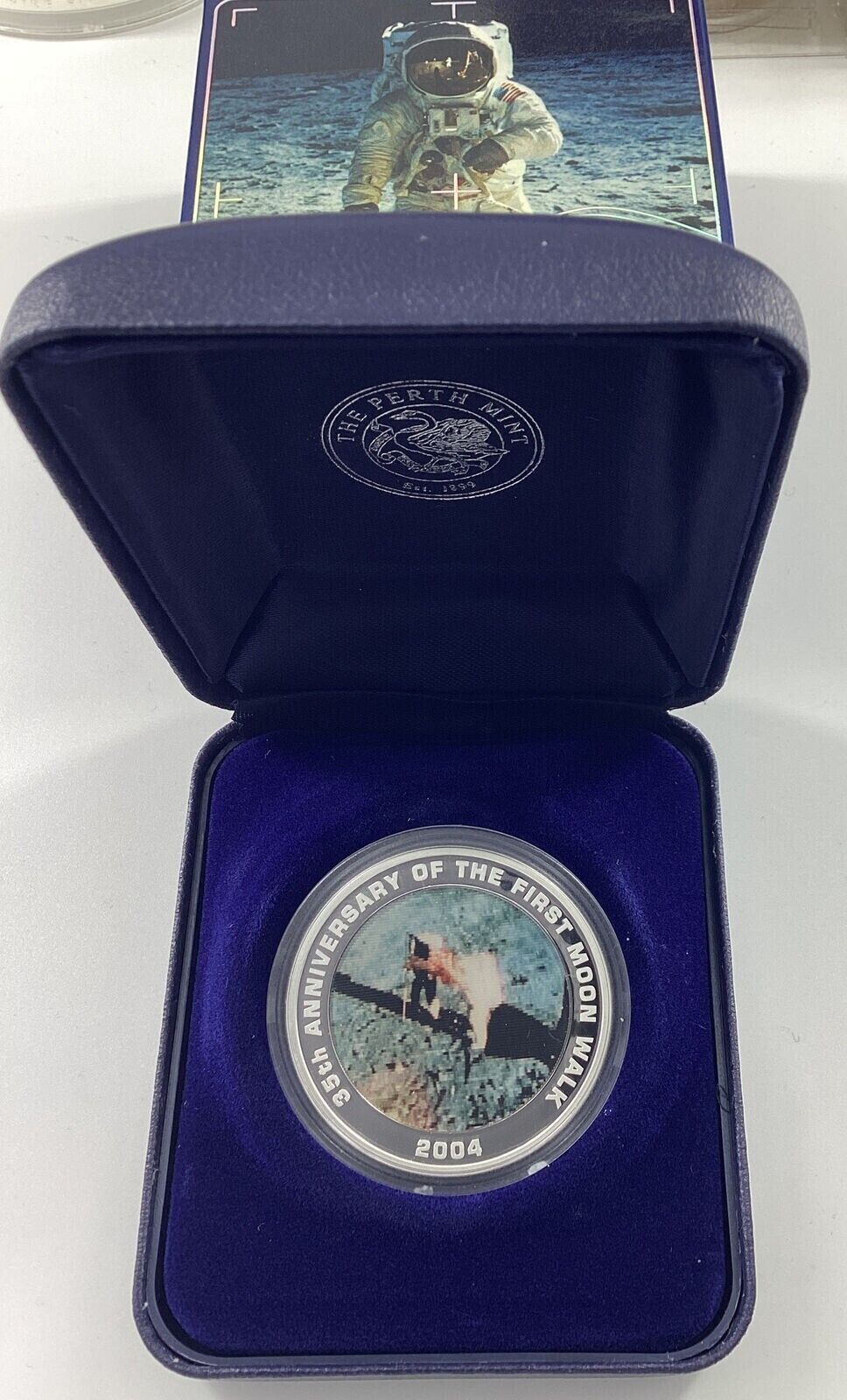 1 Oz Silver Coin 2004 $1 Australia 35th Anniversary First Moon Walk Kodak Image-classypw.com-7