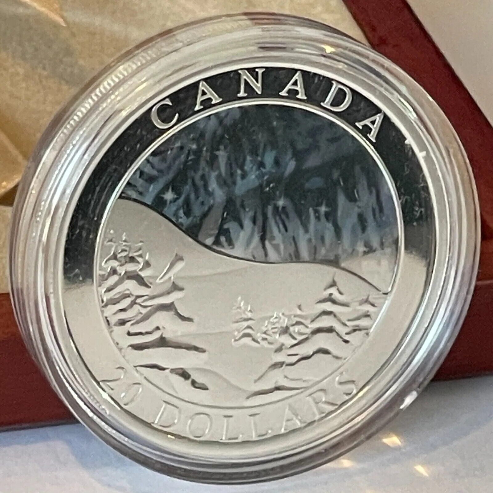 1 Oz Silver Coin 2004 Canada $20 Natural Wonders Aurora Borealis Hologram-classypw.com-2