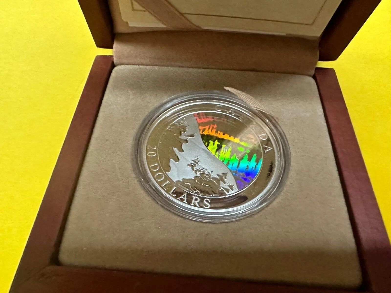 1 Oz Silver Coin 2004 Canada $20 Natural Wonders Aurora Borealis Hologram-classypw.com-4