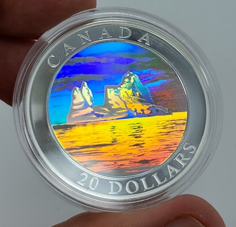 1 Oz Silver Coin 2004 Canada $20 Natural Wonders Iceberg Hologram