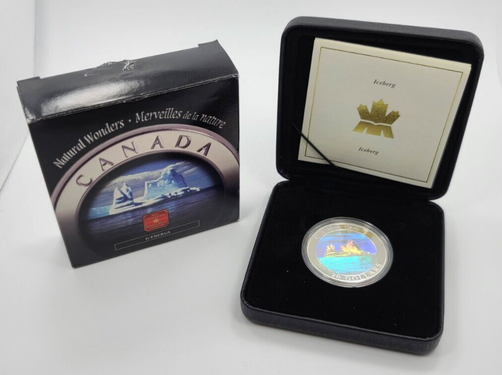1 Oz Silver Coin 2004 Canada $20 Natural Wonders Iceberg Hologram