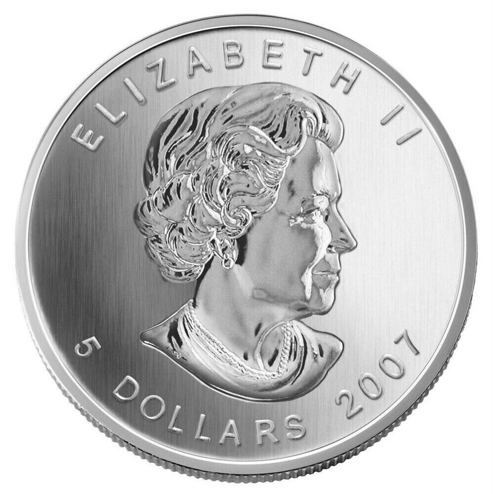 1 Oz Silver Coin 2007 $5 Canada Maple Leaf Colored Coin Sugar Maple in Orange
