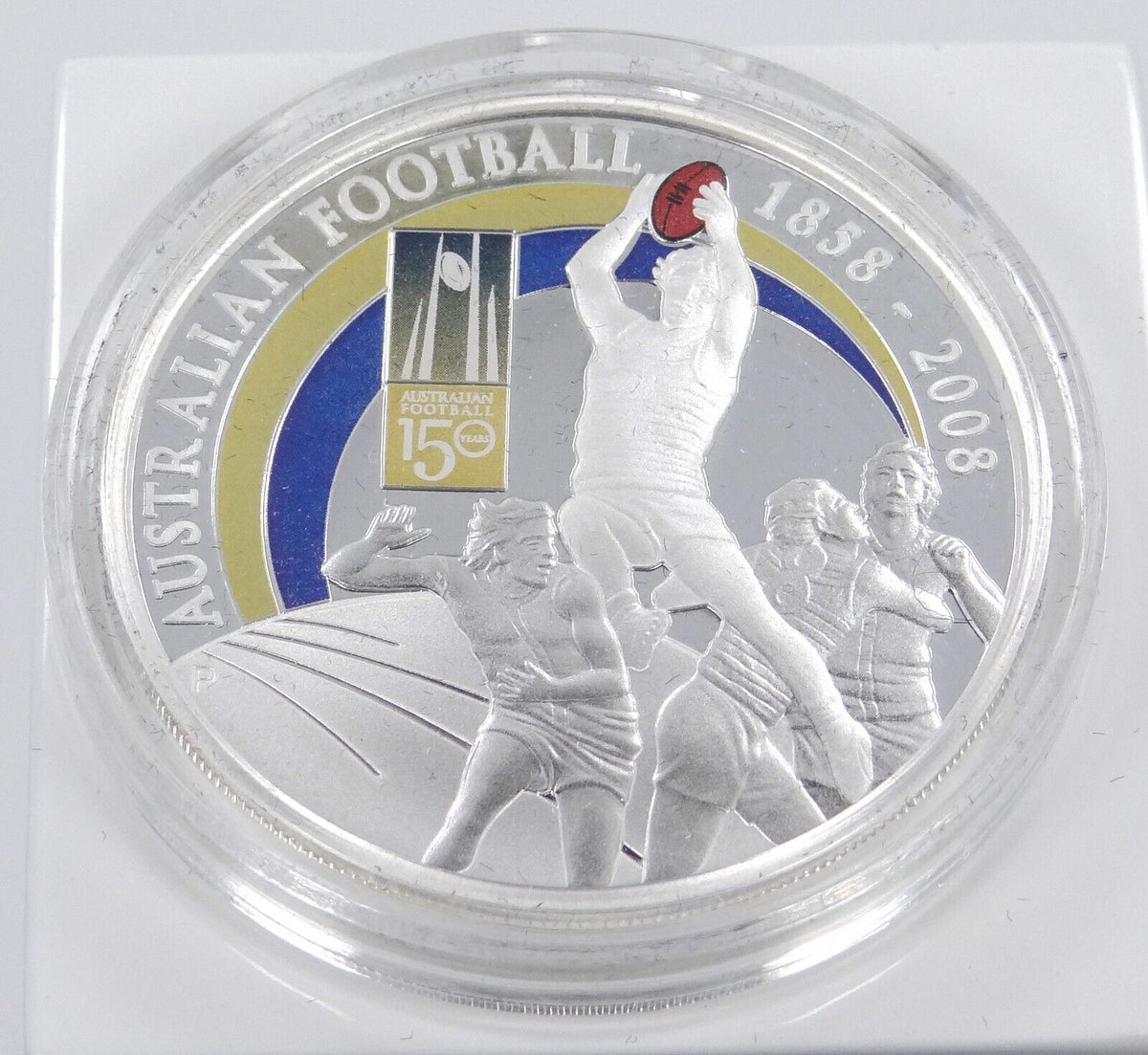 1 Oz Silver Coin 2008 $1 Australia Australian Football 150 Years Proof Coin-classypw.com-1