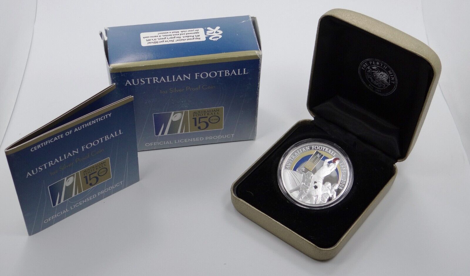 1 Oz Silver Coin 2008 $1 Australia Australian Football 150 Years Proof Coin-classypw.com-3