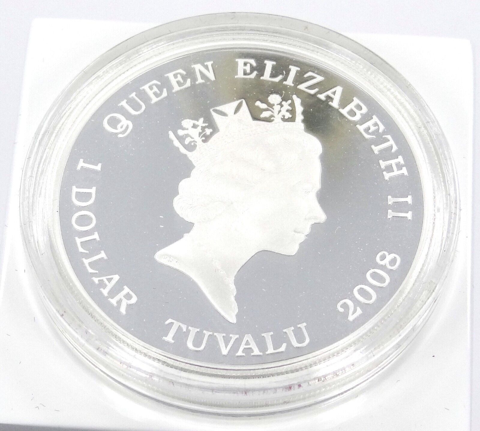 1 Oz Silver Coin 2008 $1 Tuvalu Merry Christmas Decorated Tree Perth Mint-classypw.com-2